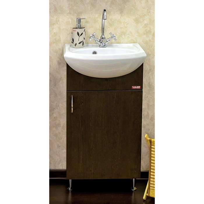 Тумба Мокко 45 венге, правая с раковиной Уют 45