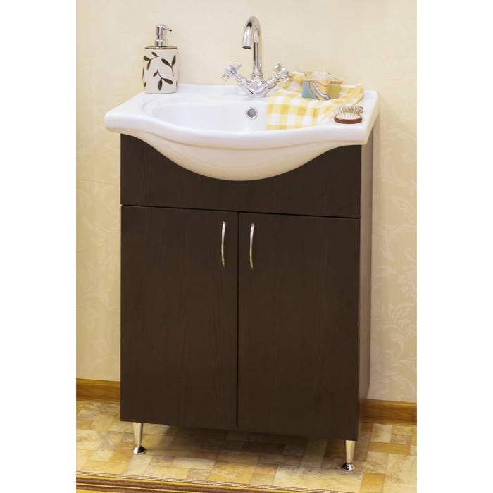 Тумба Мокко 60 венге с раковиной Байкал 60