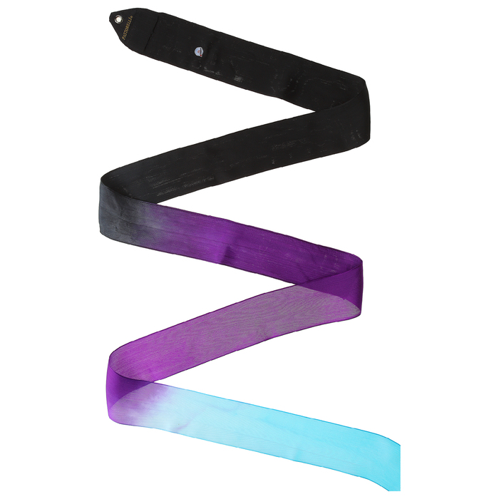 Лента гимнастическая, многоцветная Pastorelli 6 м чёрно-фиолетовый-голубой FIG