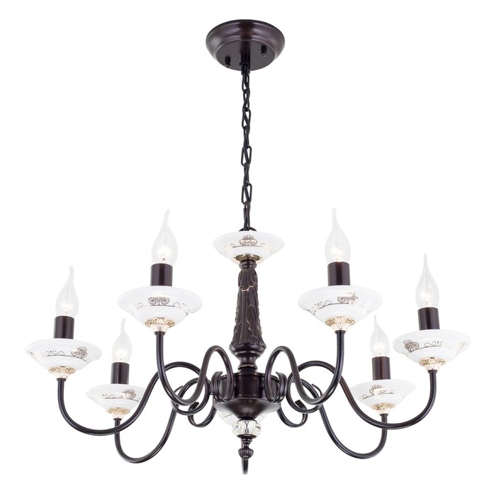 Люстра "Афродита" 7x60Вт E14 кофейный 64x64x17см