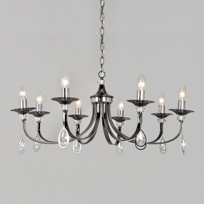 Люстра "Дрезден" 8x60Вт E14 черный, хром 76x49x24,5см