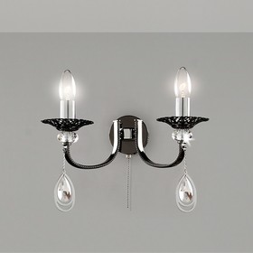 

Бра "Дрезден" 2x60Вт E14 черный, хром 37x20,5x18см