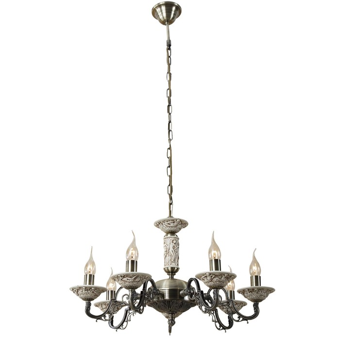 Люстра "Аттика" 7x60Вт E14 зеленый 56x56x18см