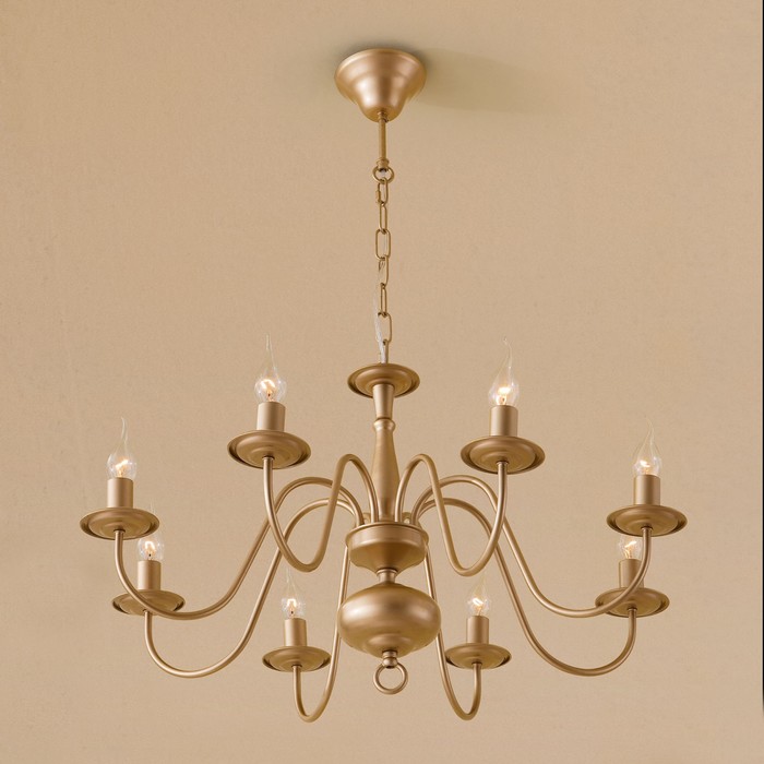 Люстра "Честер" 8x60Вт E14 перламутр, золото 72x28x24см