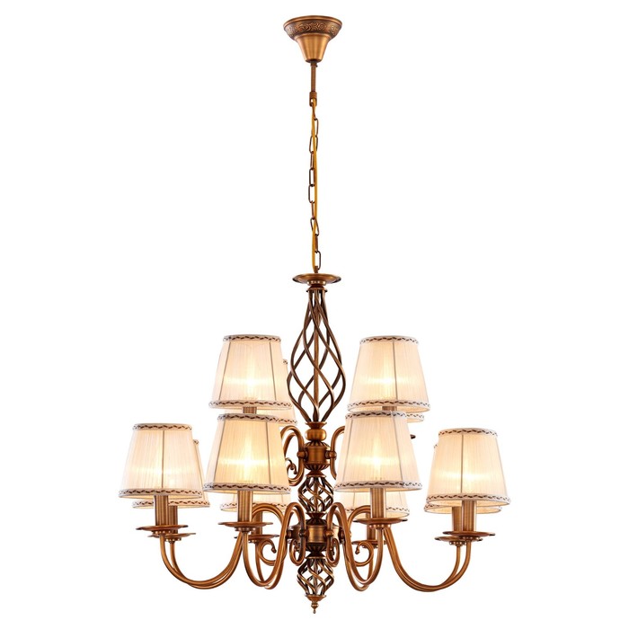 Люстра "Метеора" 12x60Вт E14 бронза 64x64x170см