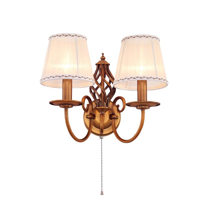 Бра "Ровена" 2x60Вт E14 бронза 49x27x16см