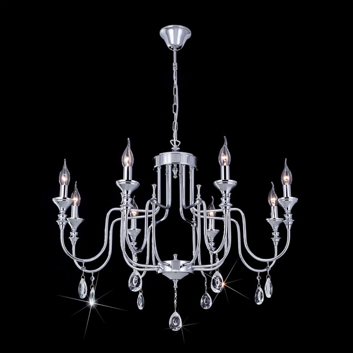 Люстра "Гера" 8x60Вт Е14 хром 40x37x17см