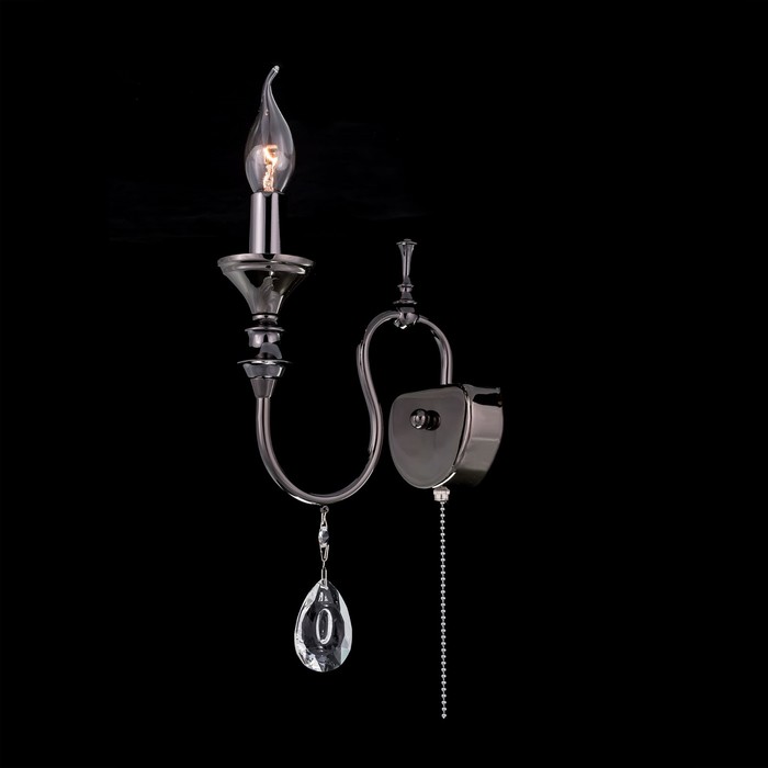 Бра "Идальго" 1x60Вт Е14 черный, хром 23x20x12,5см