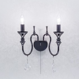 

Бра "Идальго" 2x60Вт Е14 черный, хром 24x20x15см