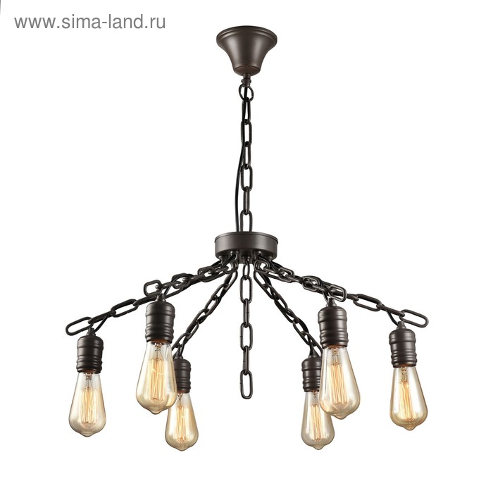 Люстра Рига 6x75Вт E27 черный 425x255x17см 9990₽