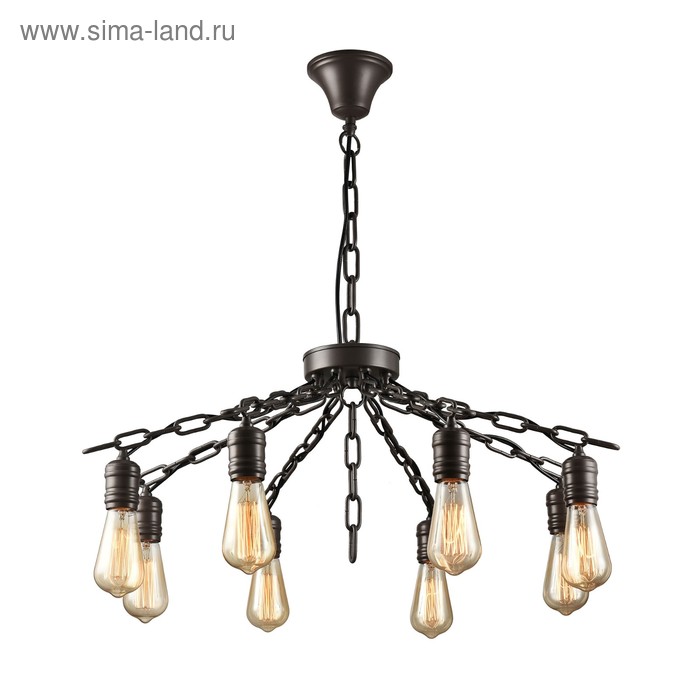 Люстра Рига 8x75Вт E27 черный 78x18x28см 12990₽