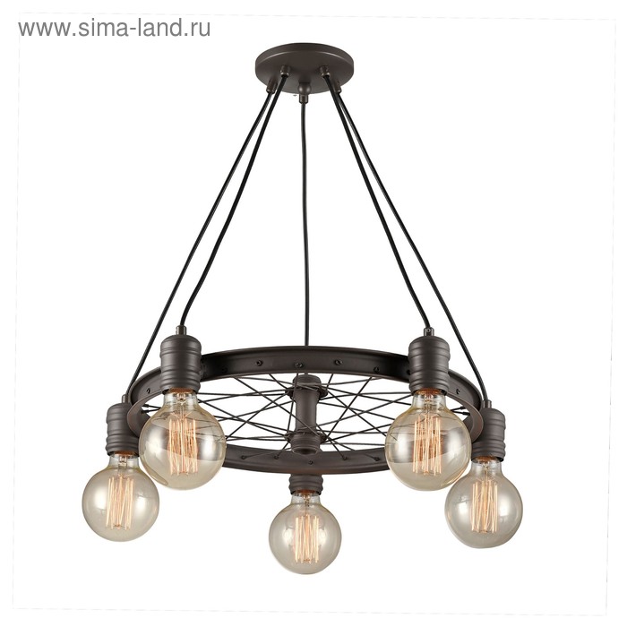 Люстра Рига 5x75Вт E27 черный 51x495x14см 10992₽