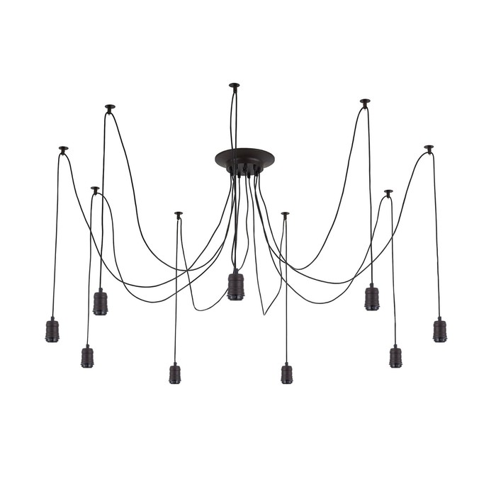 Люстра "Эдисон" 9x75Вт Е27 черный 26x26x13,5см