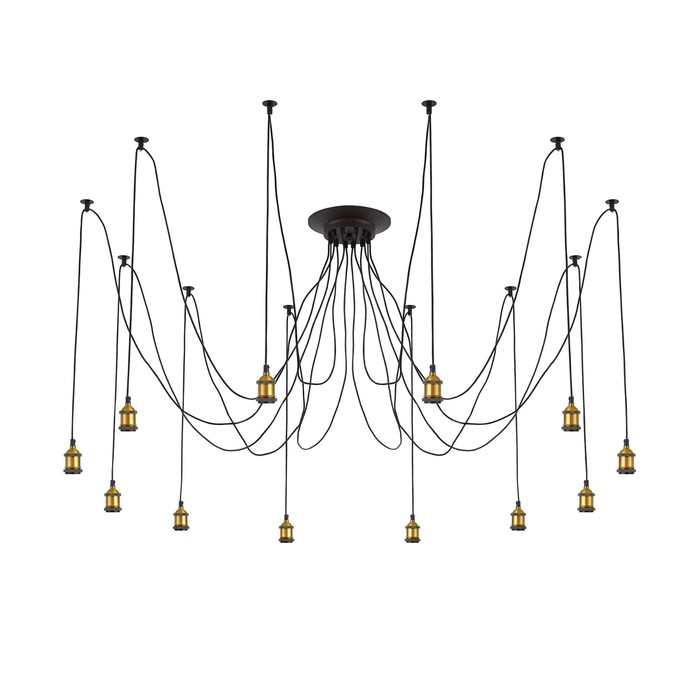 Люстра "Эдисон" 12x75Вт Е27 черный 26x26x18см
