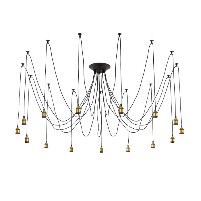 Люстра "Эдисон" 15x75Вт Е27 черный 26x26x18см