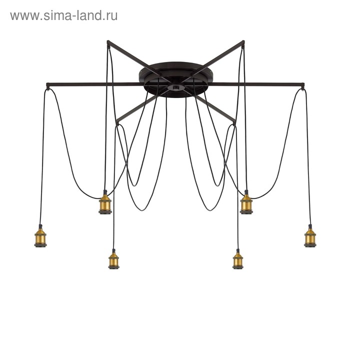 

Люстра «Эдисон», 6x75Вт E27, чёрный 60,5x36x10,5 см