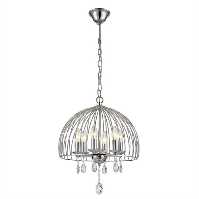 Люстра "Эвора" 6x60Вт E14 хром 42x42x28см