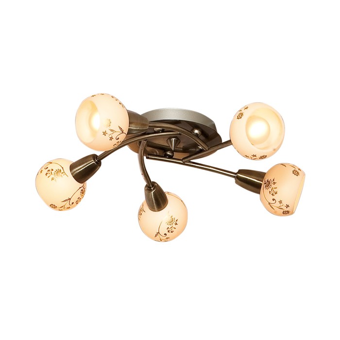 Люстра "Готика" 5x60Вт E14 бронза 40x40x12см