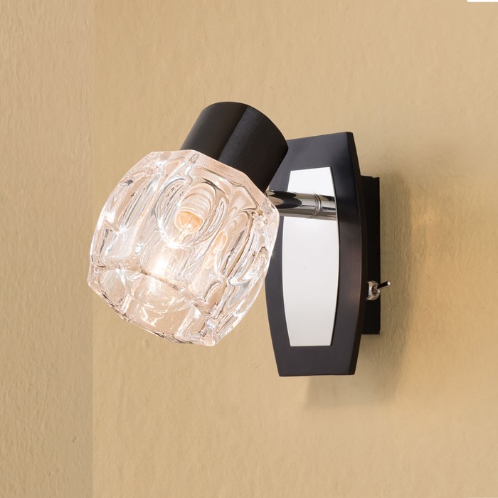 Светильник "Мери" 1x60Вт E14 венге, хром 15x15x11см