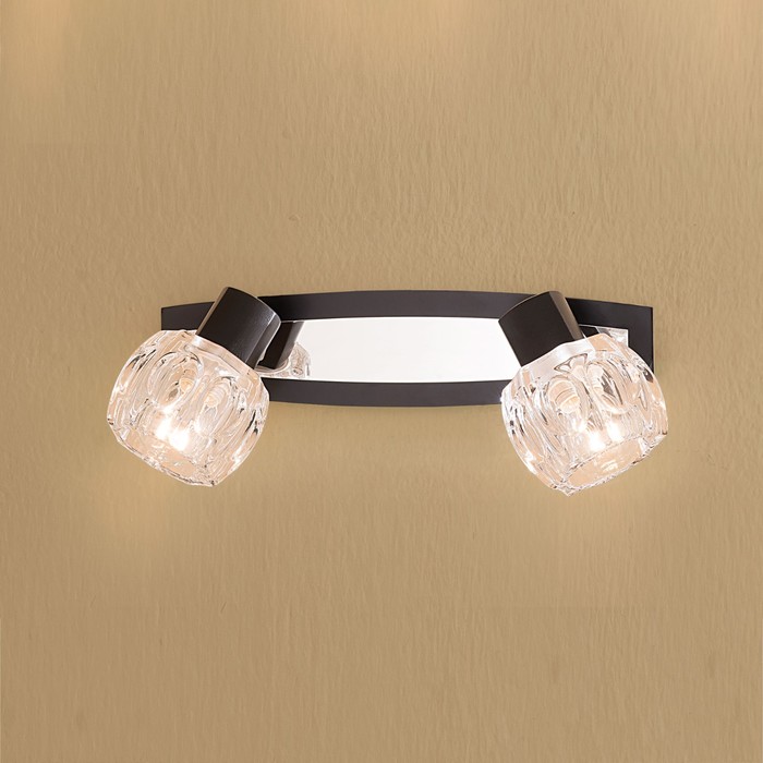 Светильник "Мери" 2x60Вт E14 венге, хром 31x15x11см