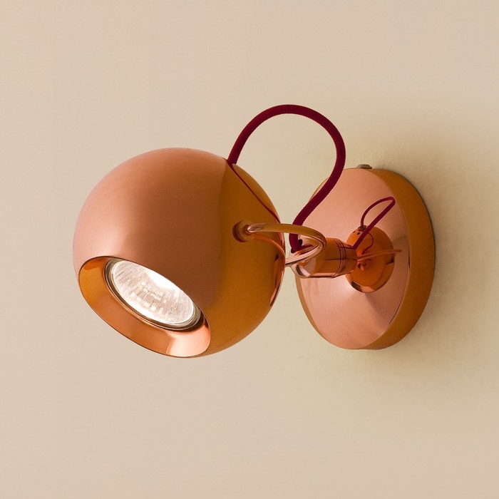 Светильник "Марс" 1x50Вт GU10 медь, красный 12,5x12,5x18см