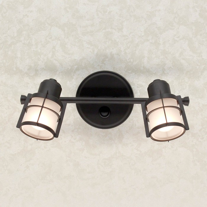 Светильник "Кристалино" 2x60Вт E14 черный 36x21x15см