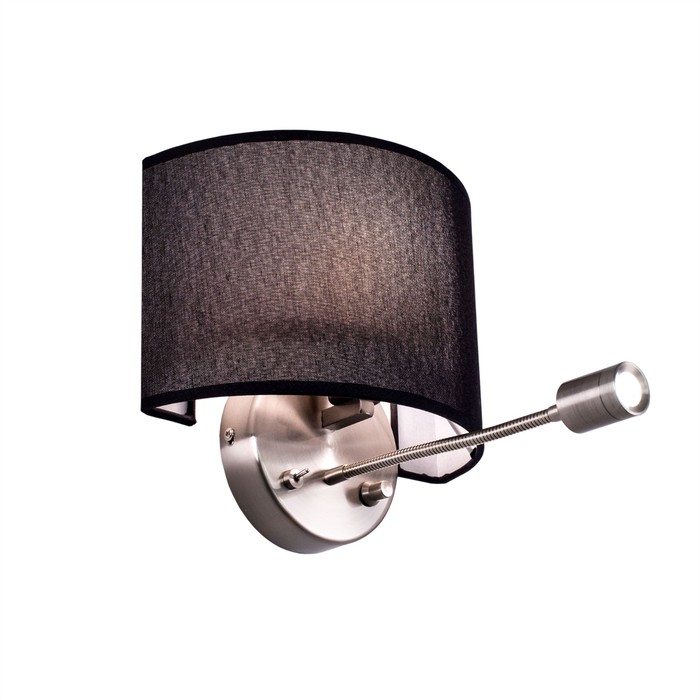 Бра "Кристалино" 2x60Вт Е14 хром, черный 26x13x24см