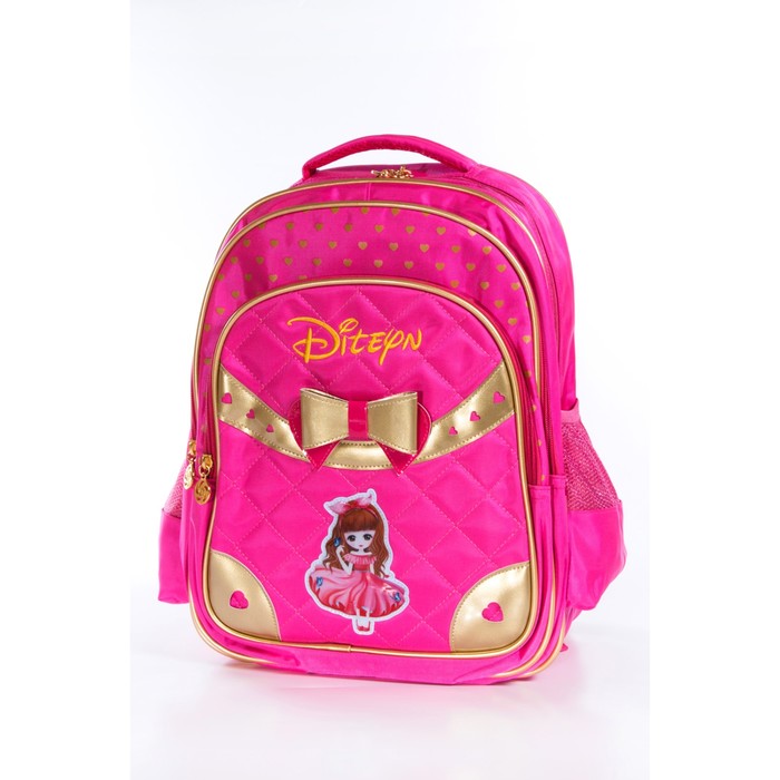 Рюкзак, размер 30х18 см, K07R404830 фуксия, золотистый