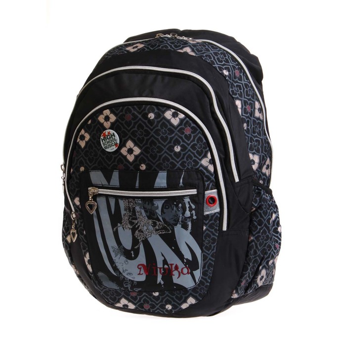 Рюкзак, размер 16,5х44 см, K05NK033 чёрный, серый