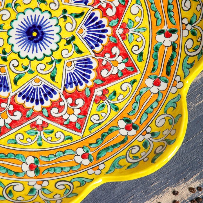 Ляган рифленый 31см жёлтый,