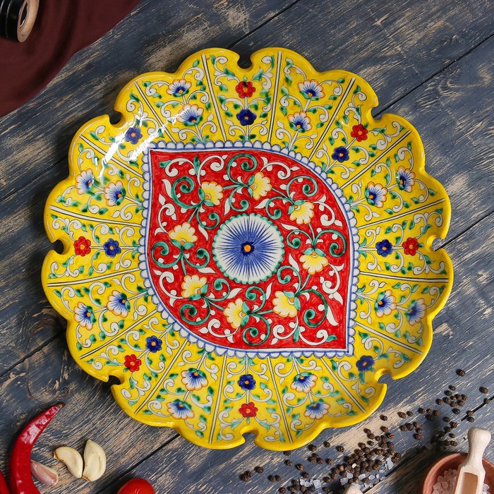 Ляган рифленый 31см жёлтый,