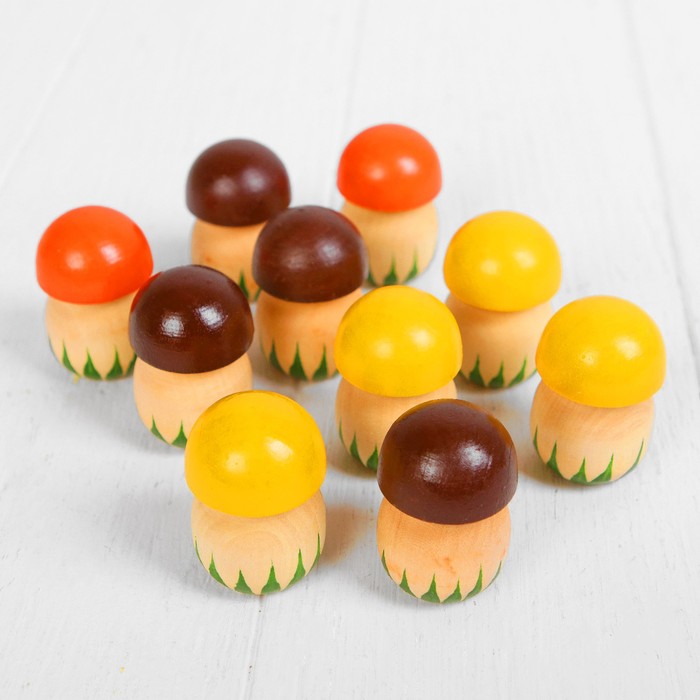 Счётный материал "Грибы", 10 шт., без доски, высота гриба: 3-4 см