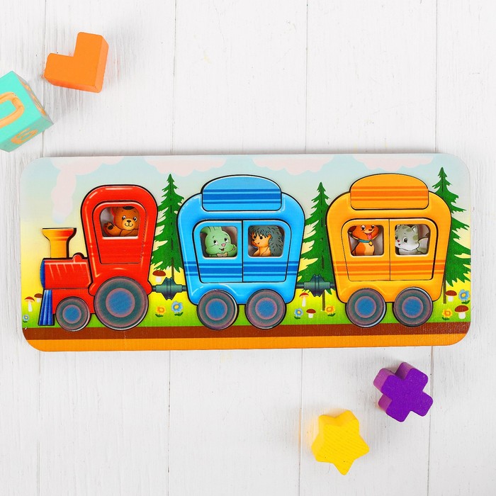 Развивающая доска "Весёлый паровозик", 28 деталей
