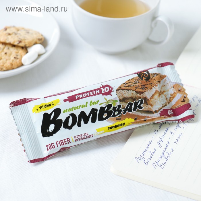 фото Протеиновый батончик bombbar, тирамису, 60 г