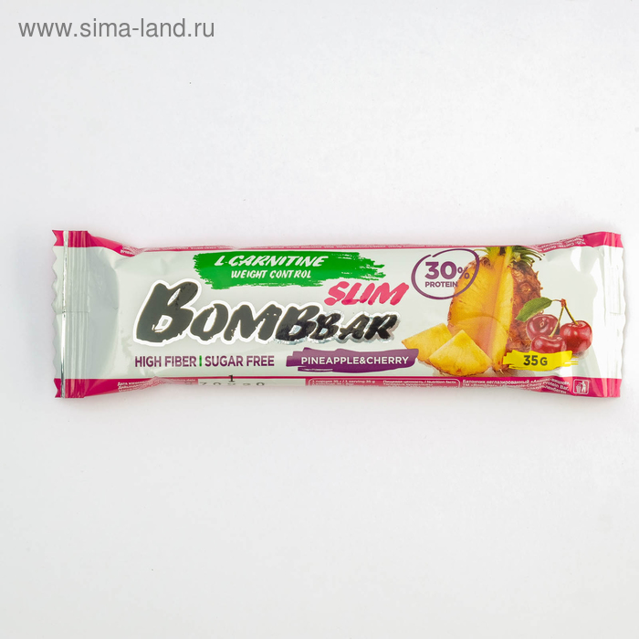 Протеиновый батончик BOMBBAR Slim, ананас-вишня, 35 г