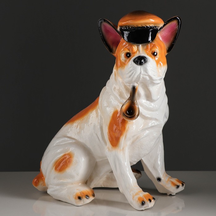 Копилка "Собака детектив" флок бело-рыжий