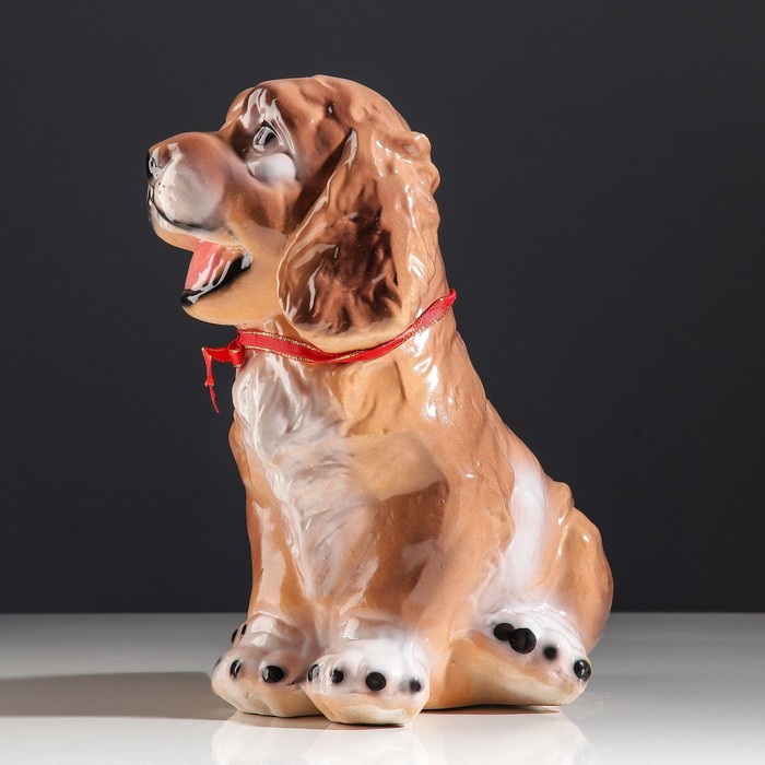 Копилка "Собака Джин", глянец, бежевый