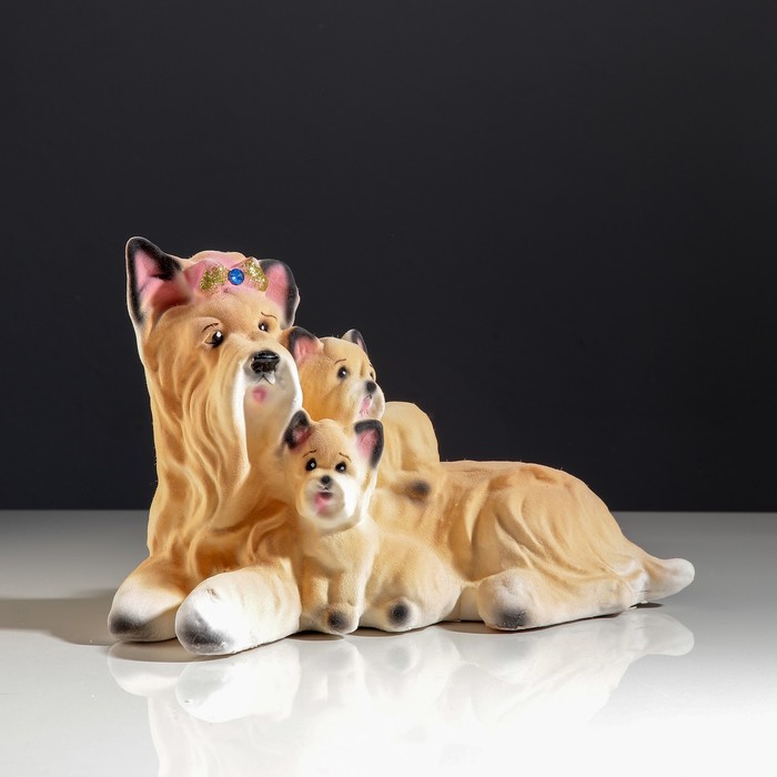 Копилка "Собака Йорк мама", флок