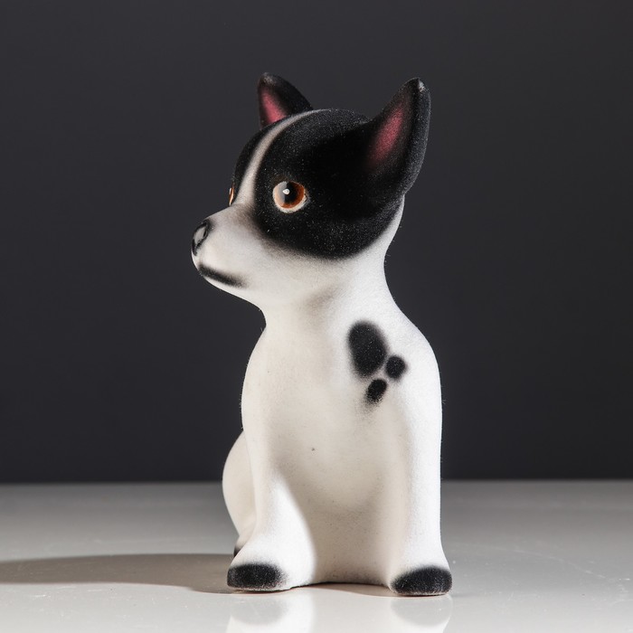 Копилка "Собака Чихуахуа", мини, флок, 5 х 11 х 16 см, чёрный