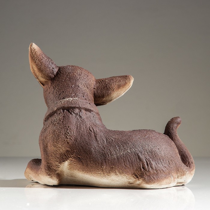 Статуэтка "Собака Чихуахуа", лежачий, шамот