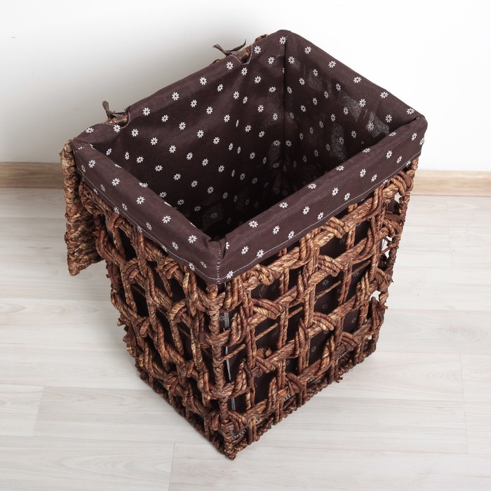 Корзина для белья плетеная прямоугольная 44х35х53 см