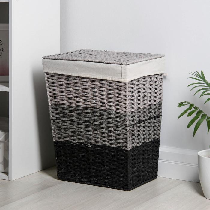 Корзина для белья плетеная прямоугольная 38х30х48 см