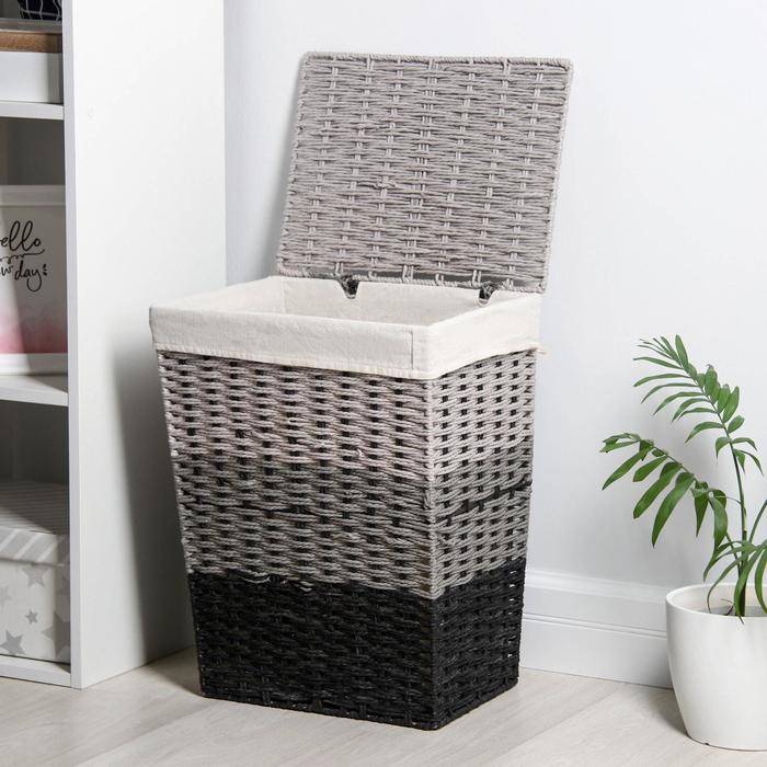 Корзина для белья плетеная прямоугольная 38х30х48 см