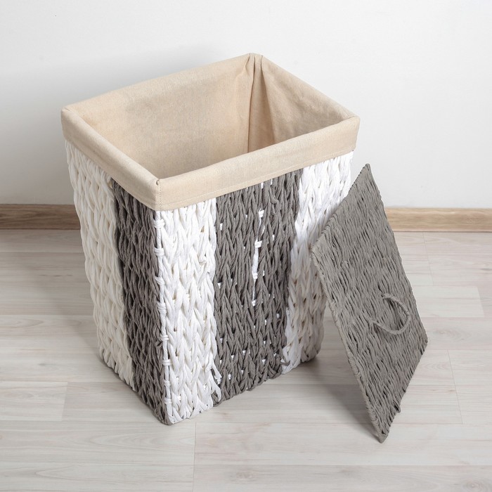 Корзина для белья плетеная прямоугольная 38х30х48 см