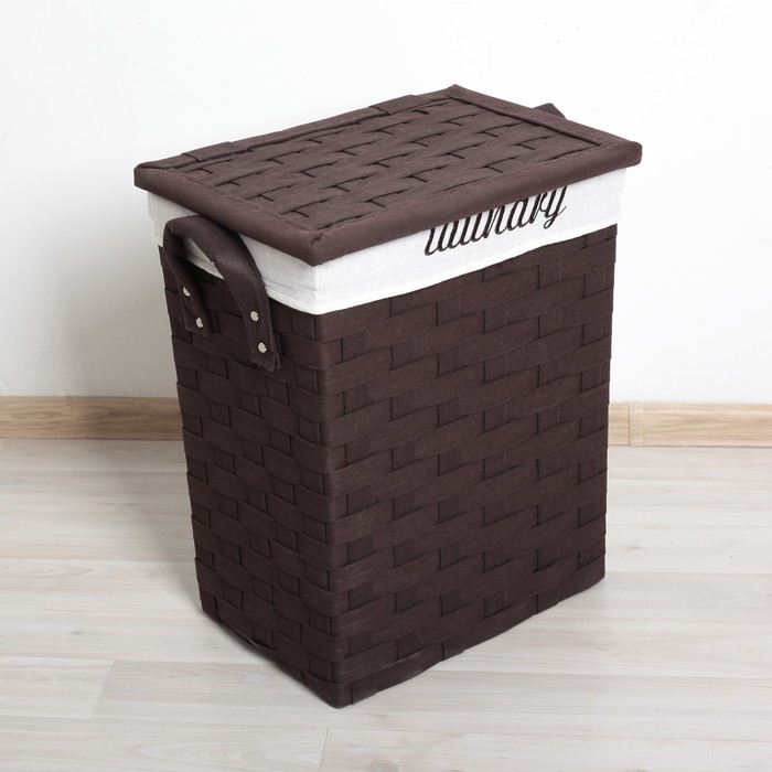 Корзина для белья "Плетение" 50х43х34 см, коричневая