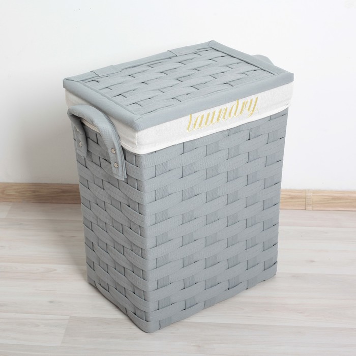 Корзина для белья "Плетение" 50х43х34 см, серая