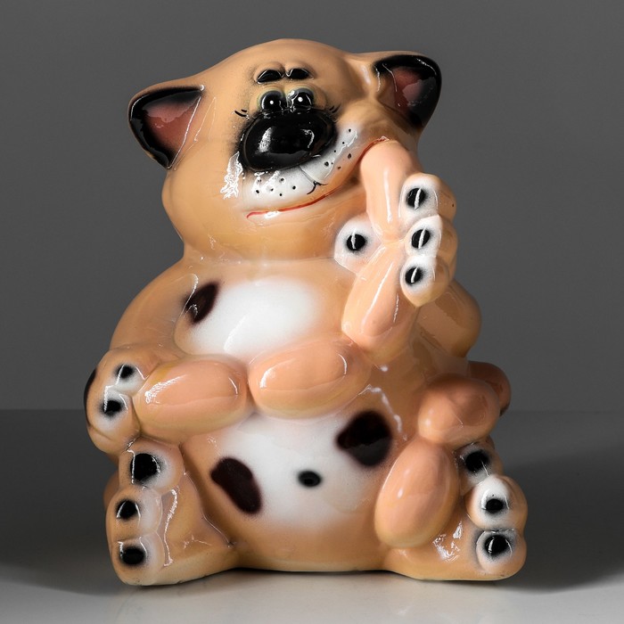 Сувенир "Кот с сосисками" глянец рыжий