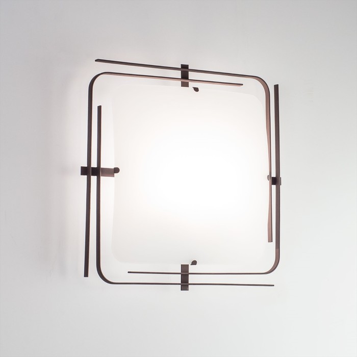 Светильник "Спутник" 2x100Вт E27 венге 41x41x13см