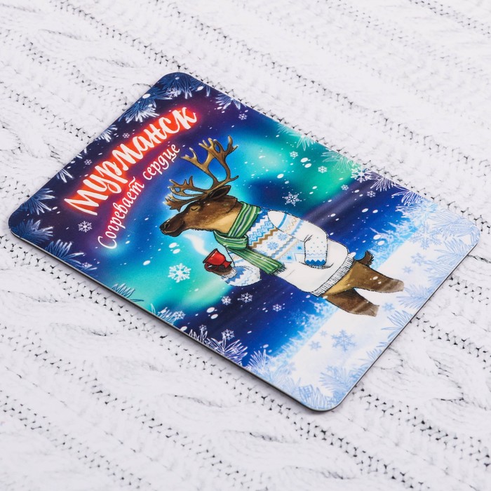 Магнит «Мурманск» (олень), 6.6 х 9.2 см