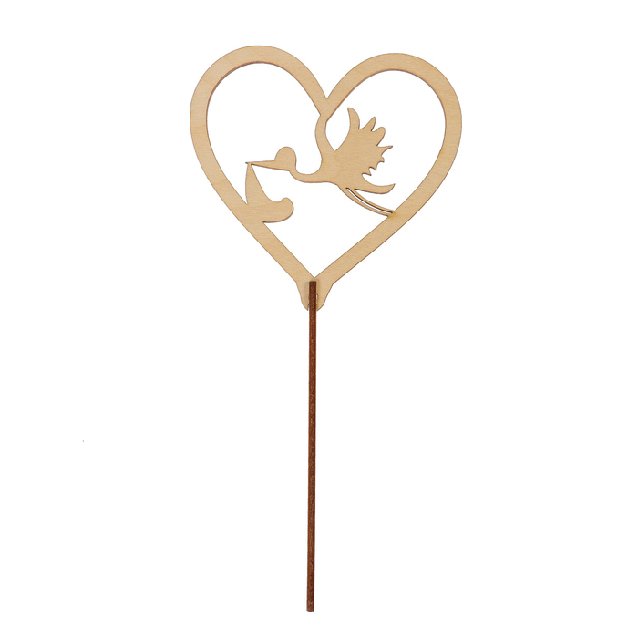 Топпер "Аист"  из фанеры, 11х9,6 см (ТПР-361)